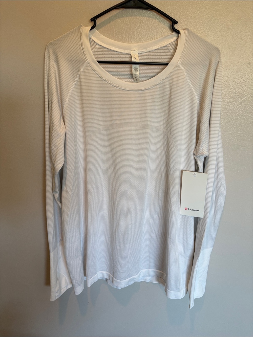 lululemon athletica White Ribbed Long Sleeve Top